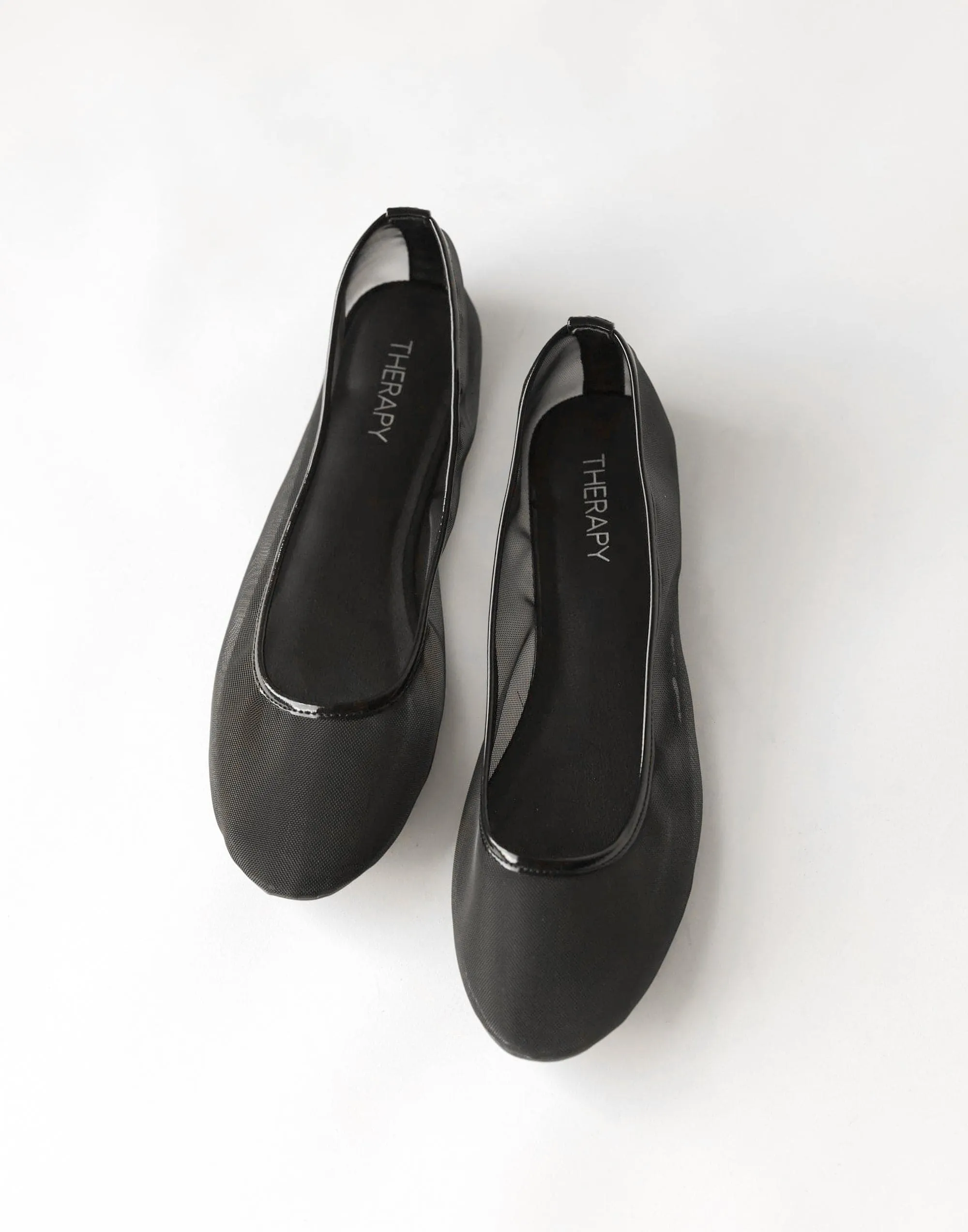 Arlo Ballet Flat (Black Crinkle PU) - By Therapy