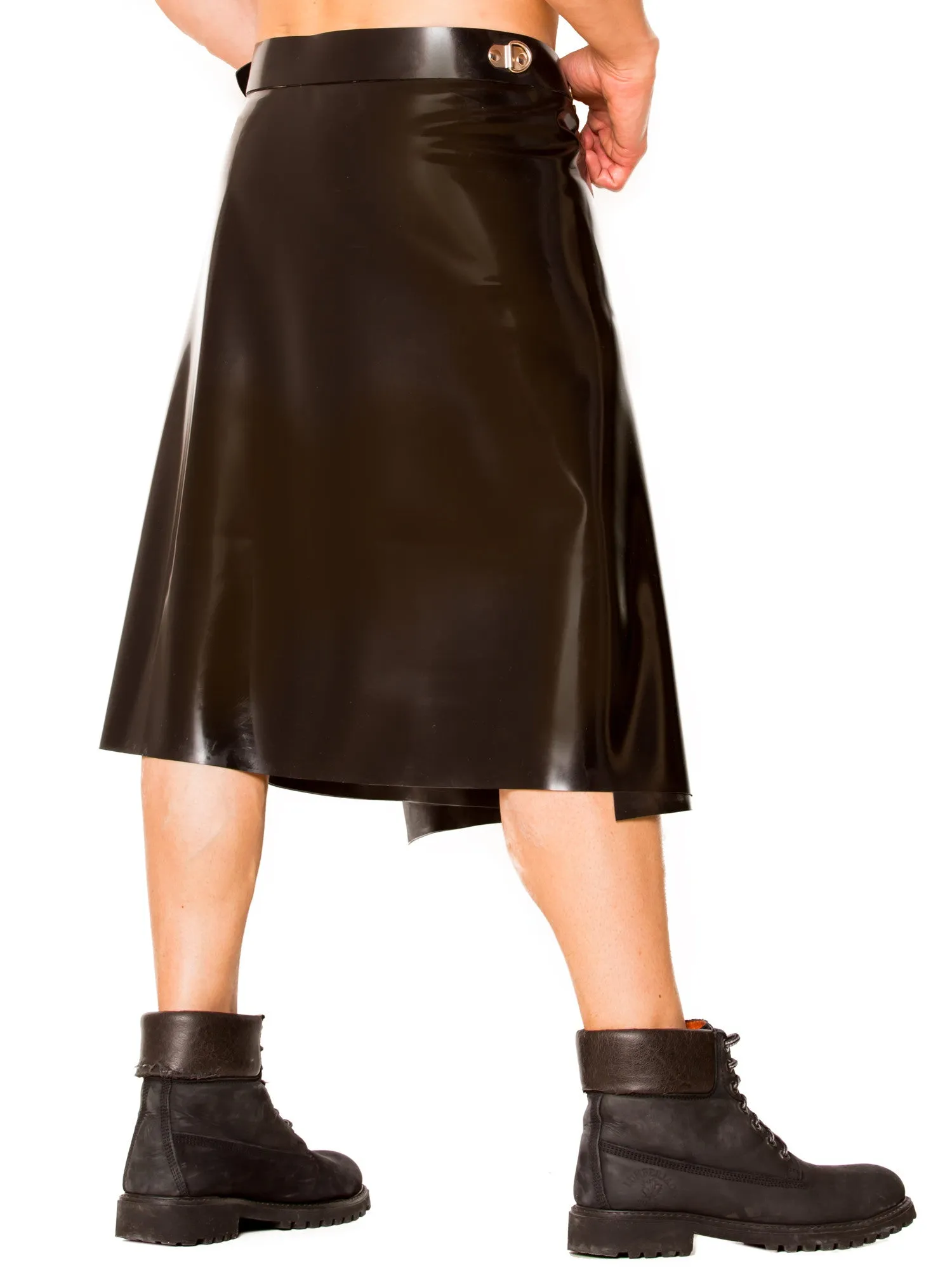 Black Heavy Latex Kilt