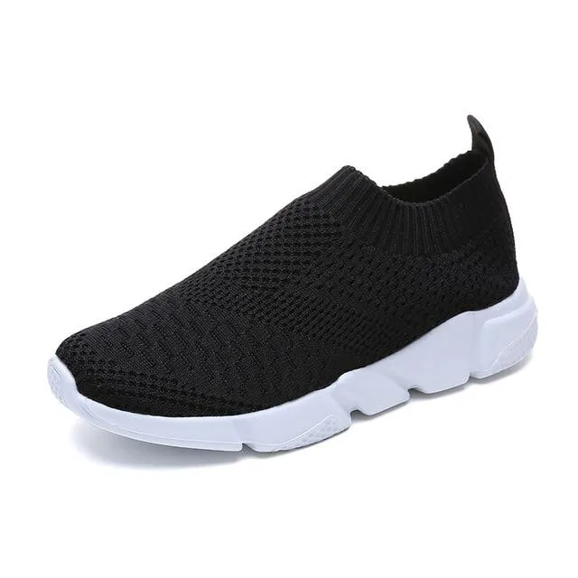 breathable air mesh sneakers women spring summer slip knitting flats soft walking shoes woman girls