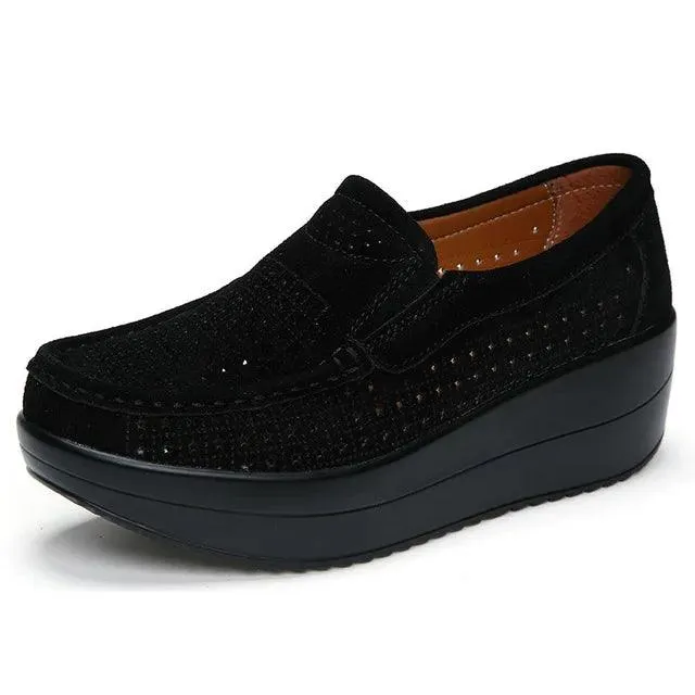 Breathable Casual Flat Platform Stacked Shoes