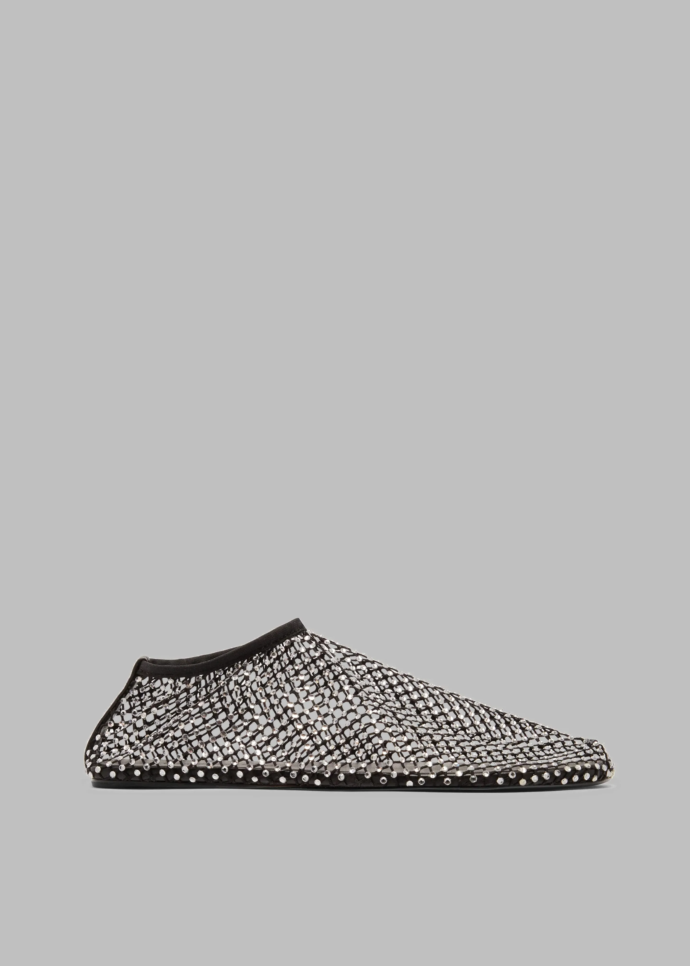 Christopher Esber Minette Flats - Black/Clear Crystal