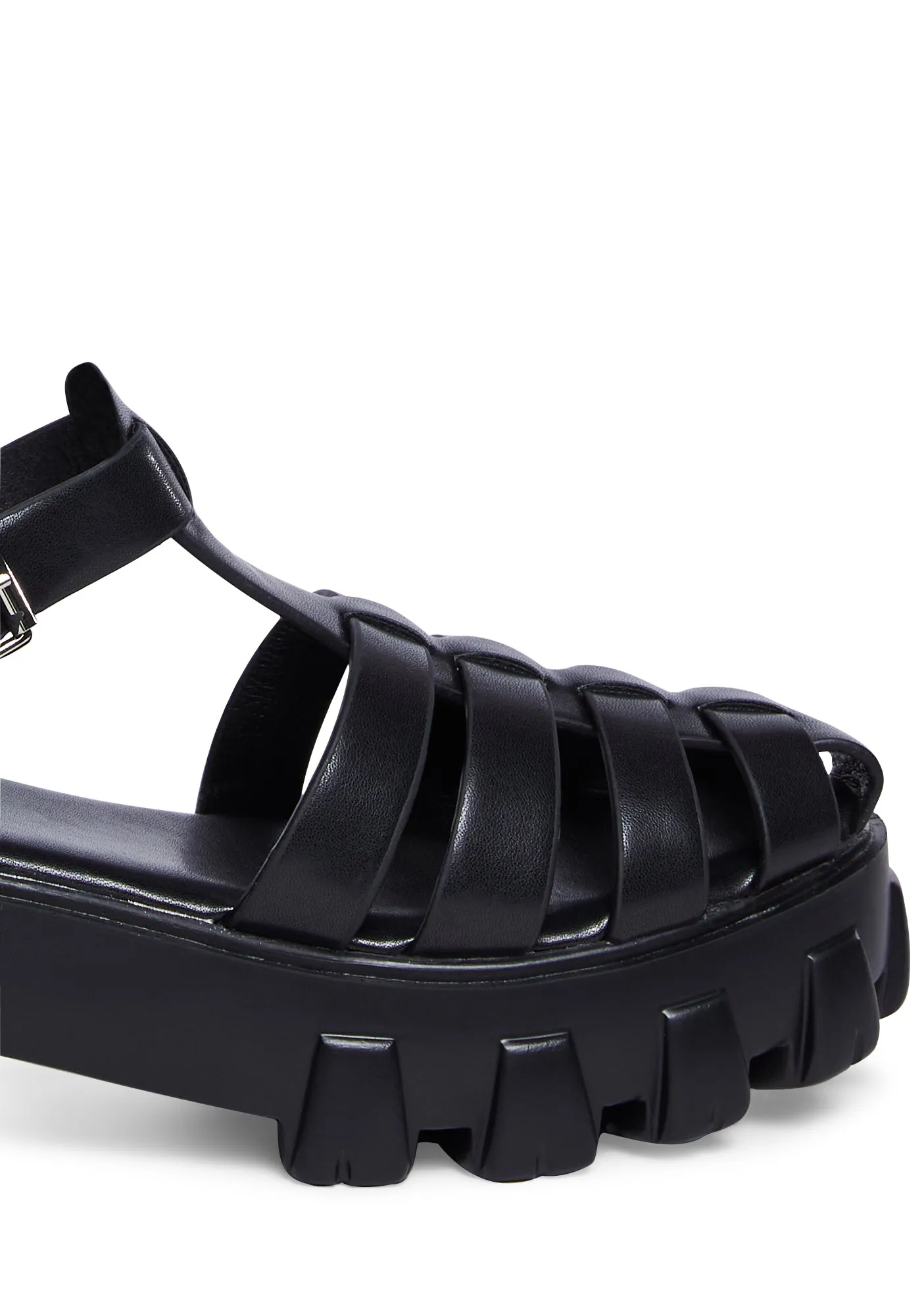 Coastal Comfort Platform Sandals - Black