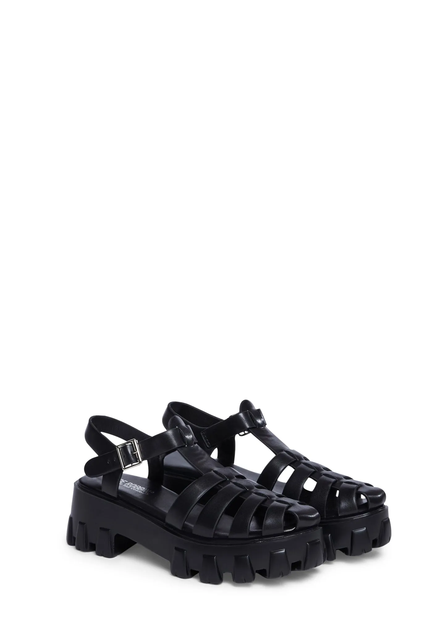 Coastal Comfort Platform Sandals - Black