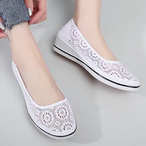 Comfortable Non-slip Hollow Lace Breathable Wedge Shoes