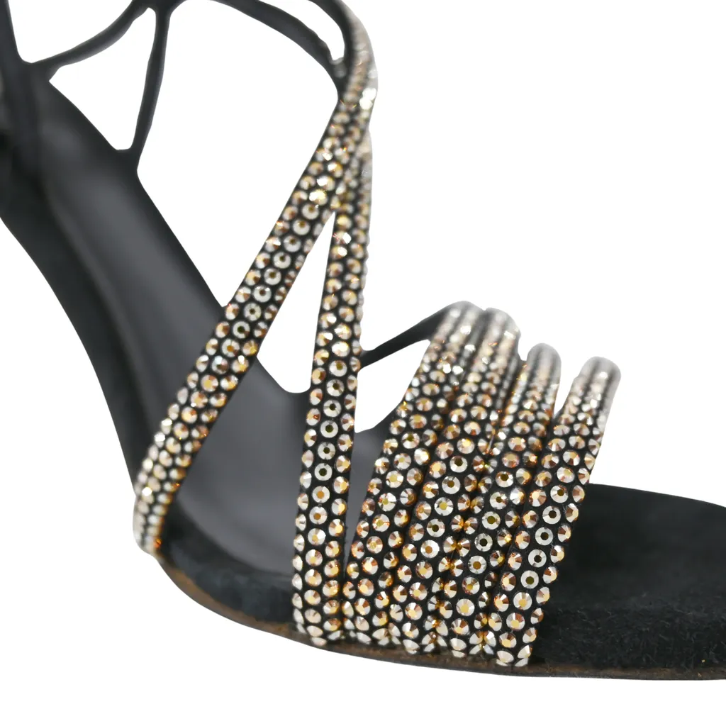 Crystal Embellished Strappy Heels