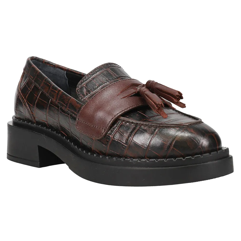 Final Call Croc Embossed Loafers