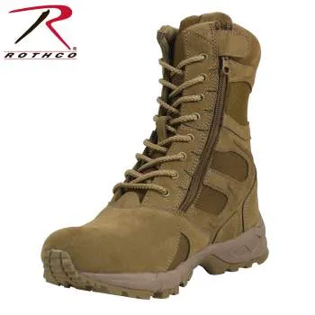 Forced Entry Desert Tan 8" Deployment Boots with Side Zipper, AR 670-1 Coyote Brown