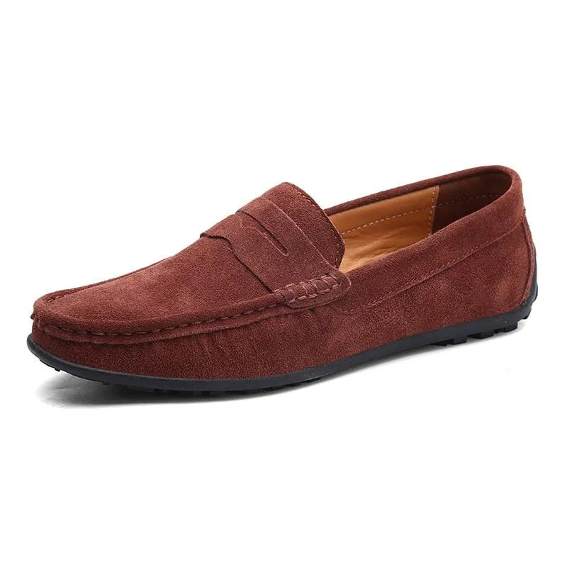 Genuine Leather Men Shoes Luxury Casual Slip Loafers