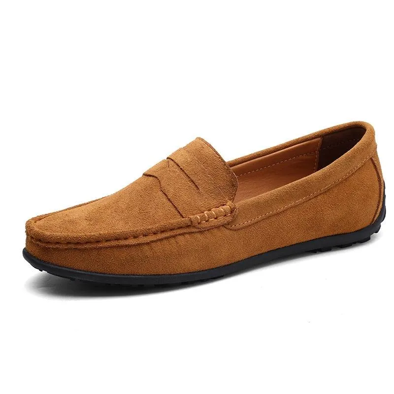 Genuine Leather Men Shoes Luxury Casual Slip Loafers