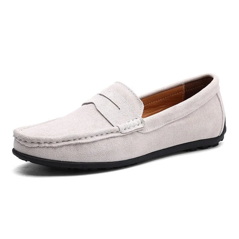 Genuine Leather Men Shoes Luxury Casual Slip Loafers