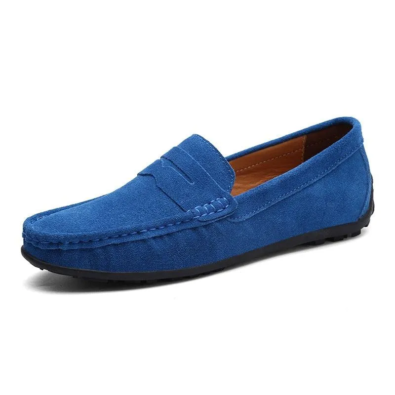 Genuine Leather Men Shoes Luxury Casual Slip Loafers