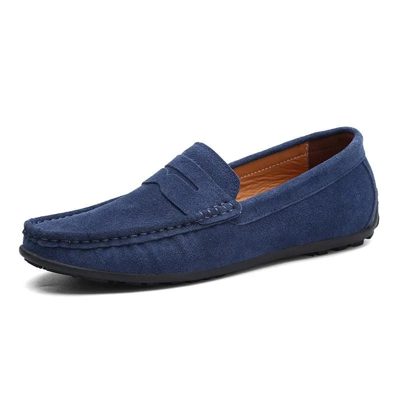 Genuine Leather Men Shoes Luxury Casual Slip Loafers