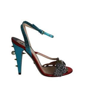 Gucci Embellished Wangy Sandals in Multicolor Leather