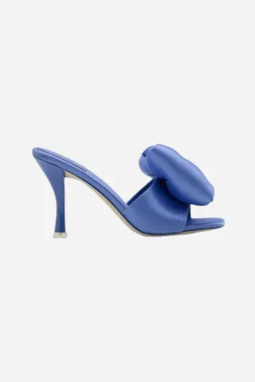 Jeffrey Campbell Deedee Hi Heeled Big Bow Mules in Blue