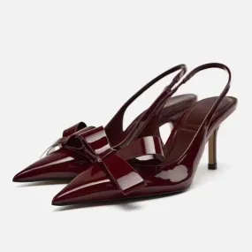 Khalani | Burgundy Bow Heels