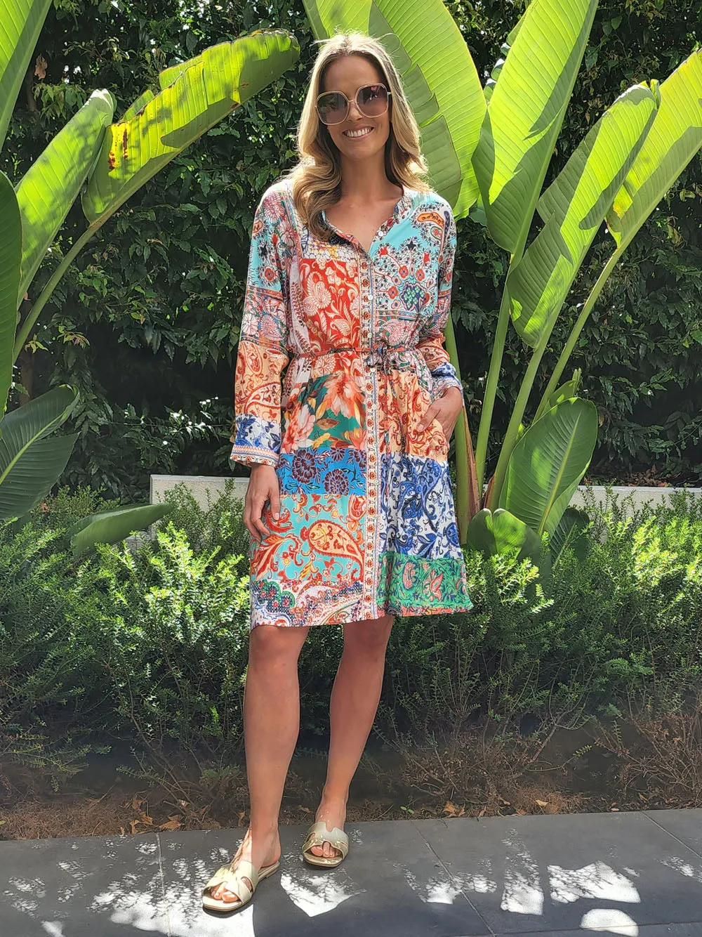 Maldives Button Dress - Multi