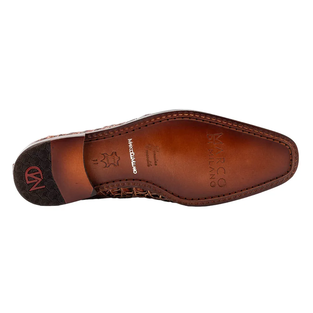 Marco Di Milano Trento Caiman Fuscus Rustic Cognac Stripe