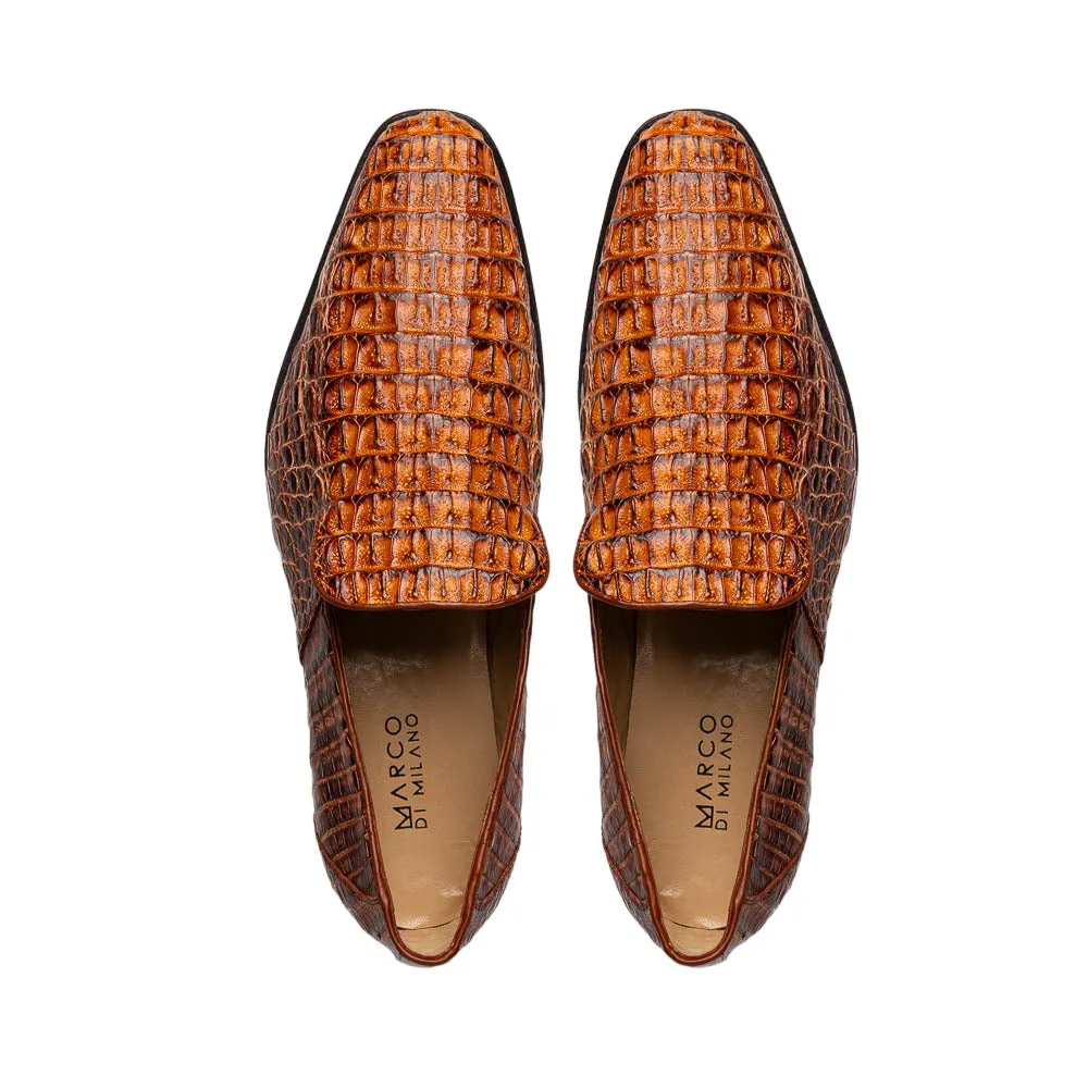 Marco Di Milano Trento Caiman Fuscus Rustic Cognac Stripe