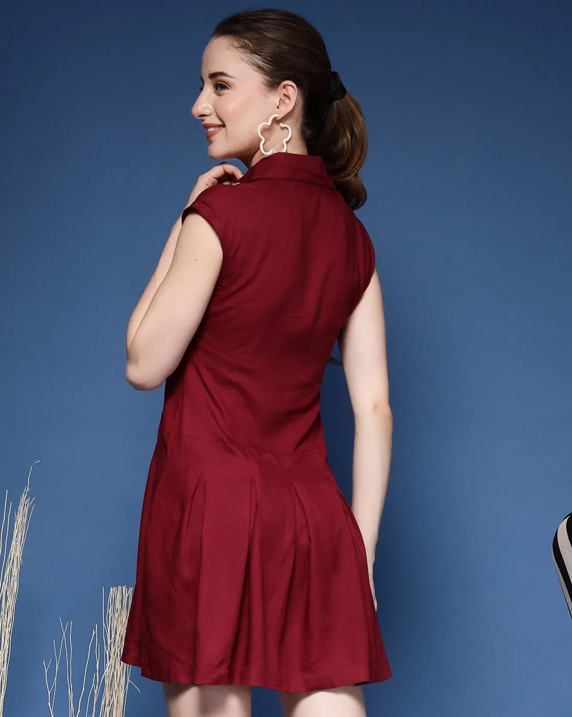 Maroon Muse Sleeveless Mini Dress