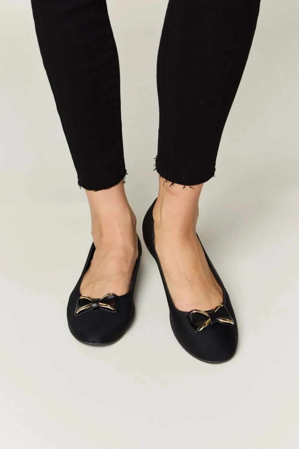 Metal Buckle Flat Loafers