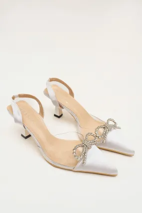 Mila White Bow Heels