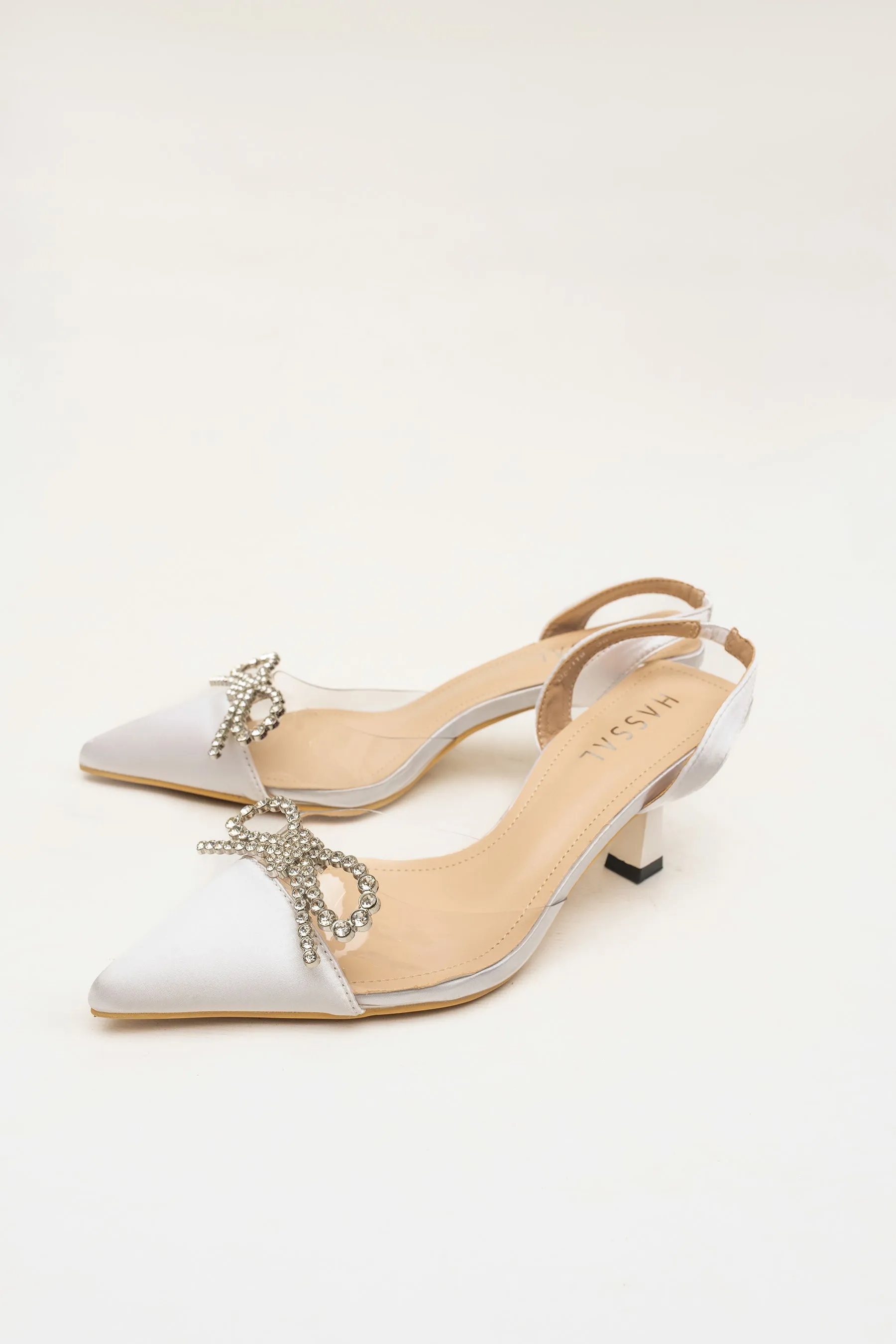 Mila White Bow Heels