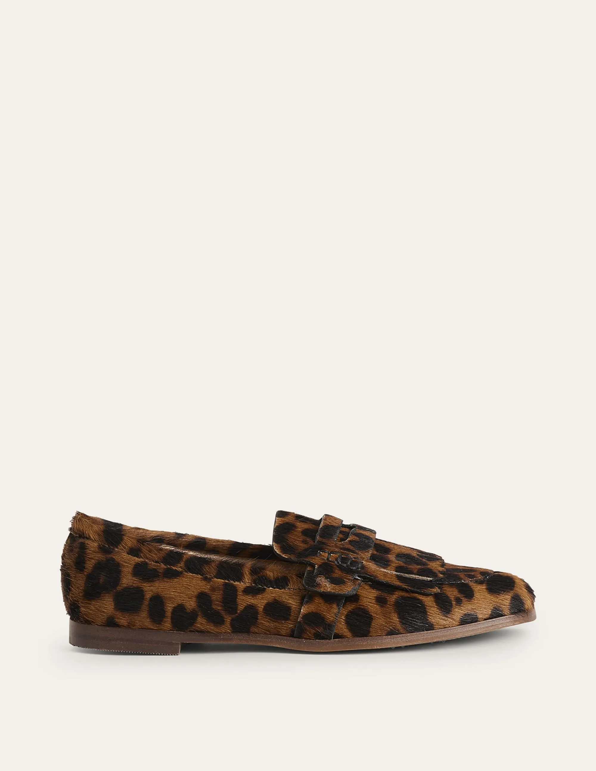 Penny Detail Loafers-Leopard Pony Hair