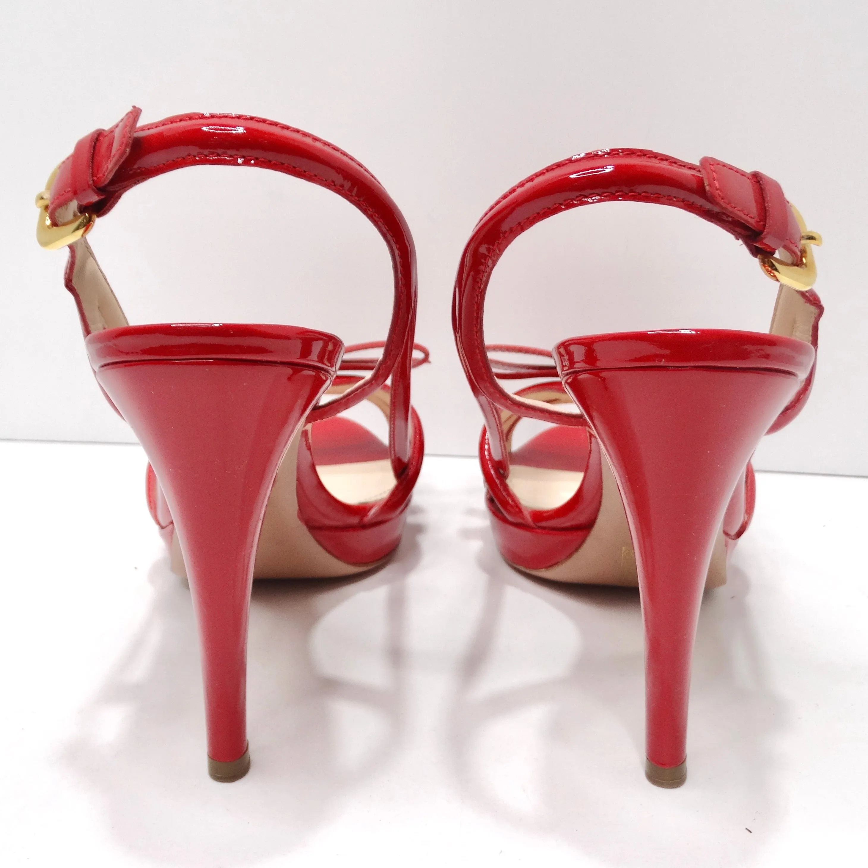 Prada Red Patent Leather Slingback Heels