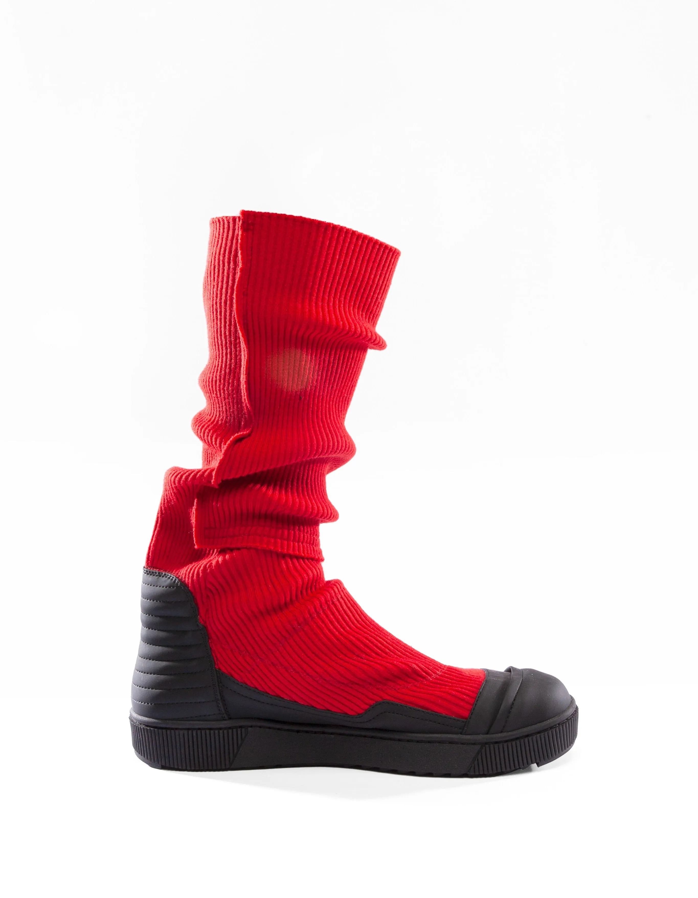 RIB BOOTS RED M