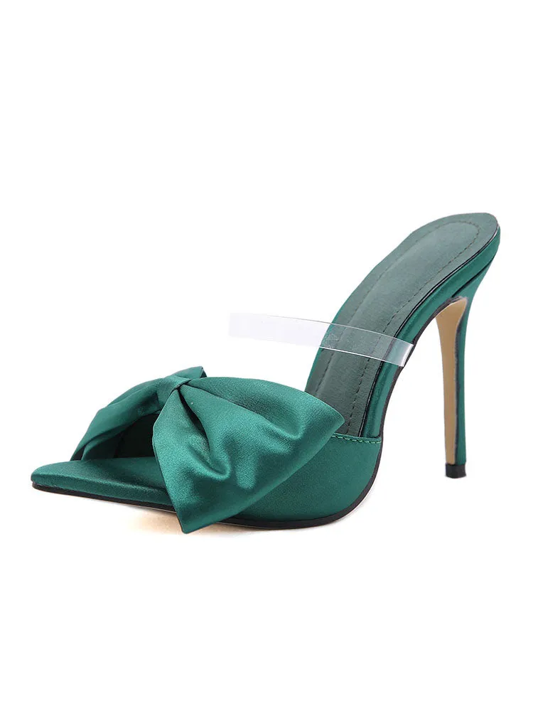 Satin Bow Stiletto Heels