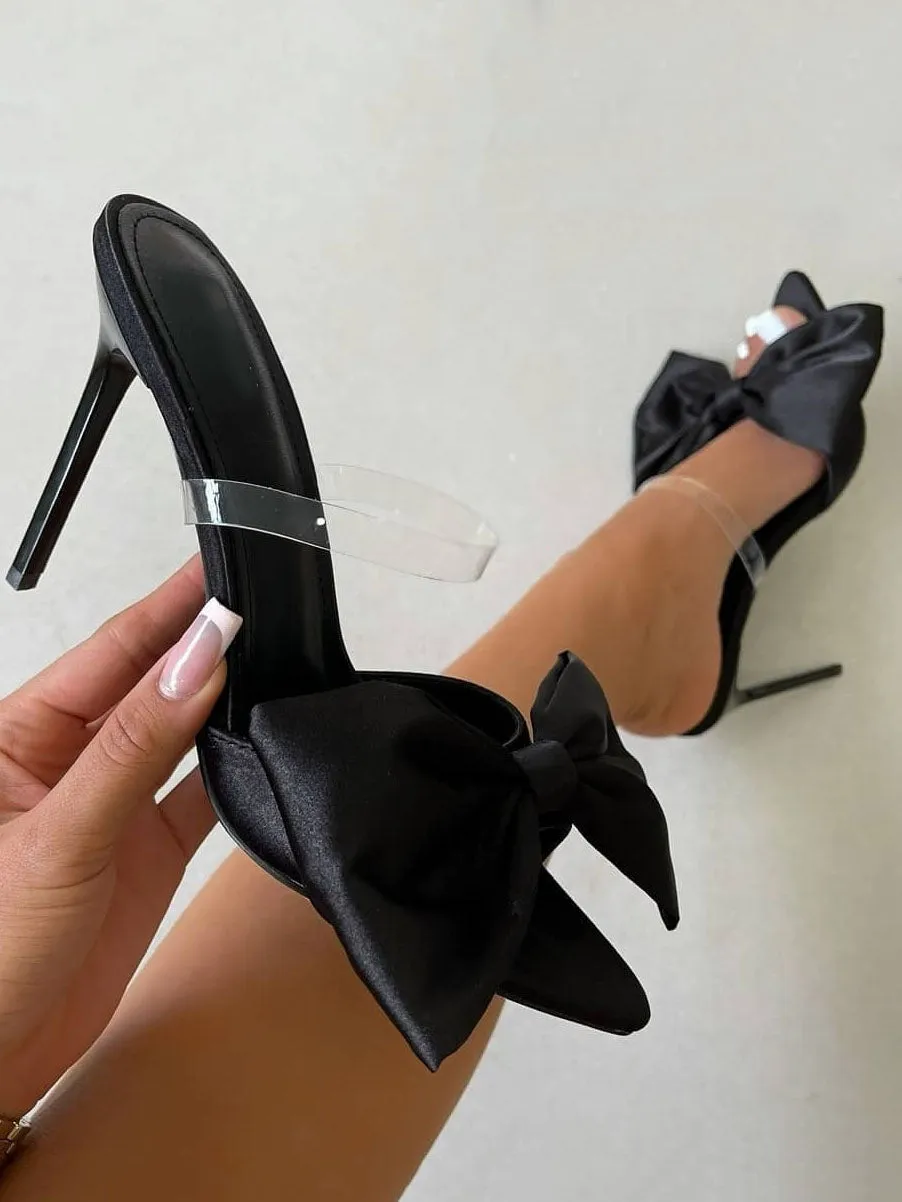 Satin Bow Stiletto Heels