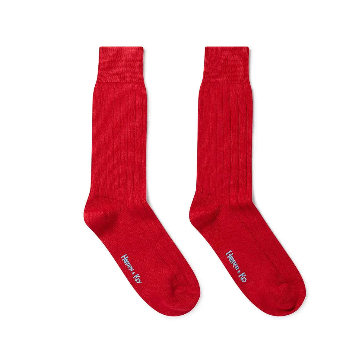 Short Red Heavy Wool Sport Socks