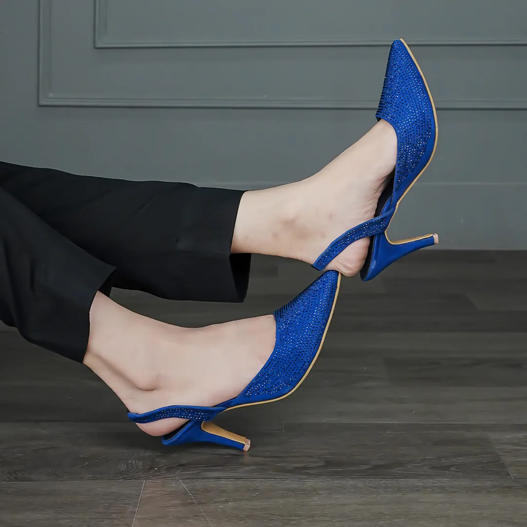 Showstopper Sling Back Heels Blue