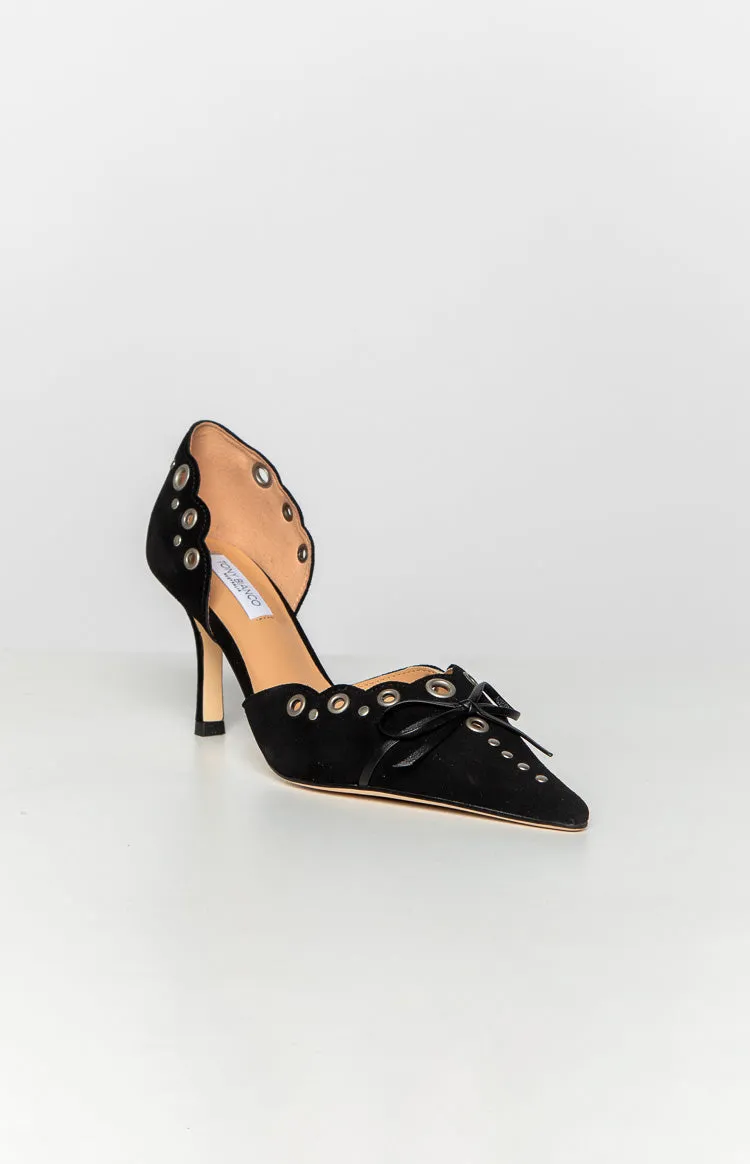 Tony Bianco Safari Black Suede Heels