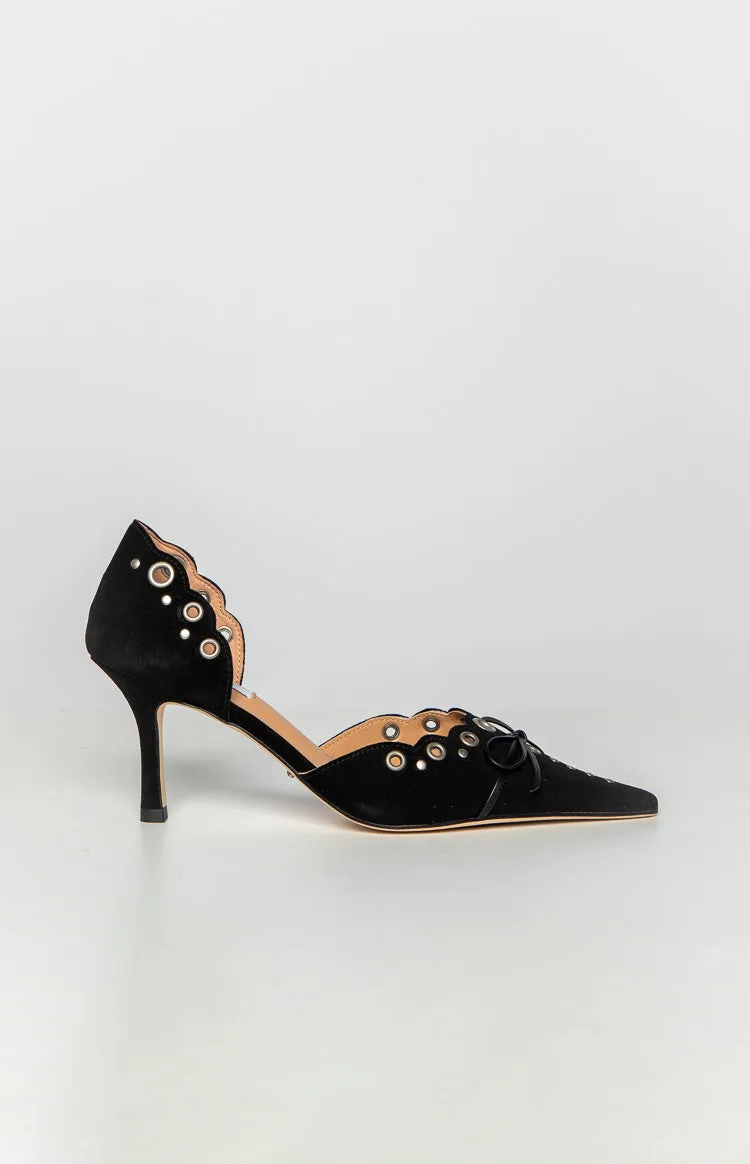 Tony Bianco Safari Black Suede Heels