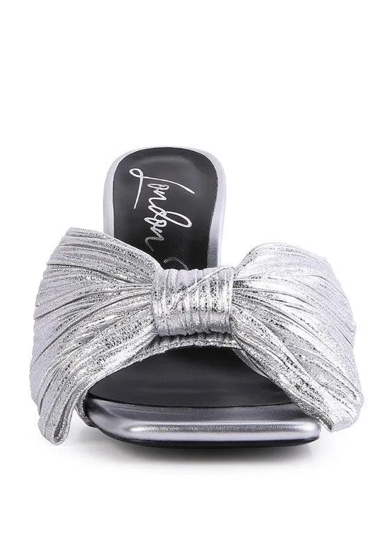 Wonderbuz High Heeled Bow Slider Sandals